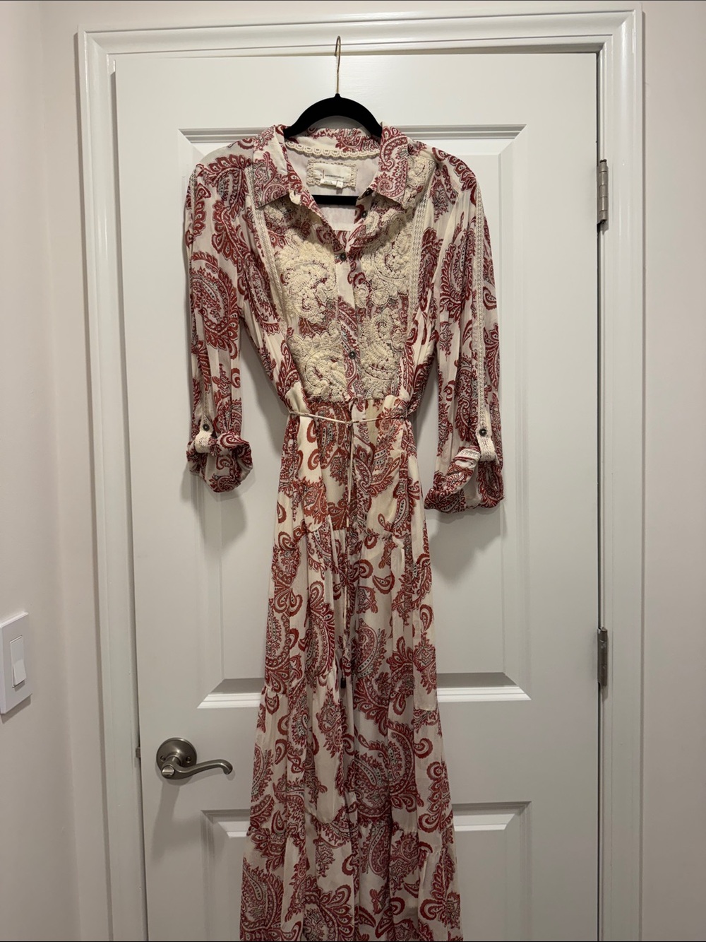 Anthropology Allaire Paisley Maxi Shirt Dress in Size Small , Fully lined .